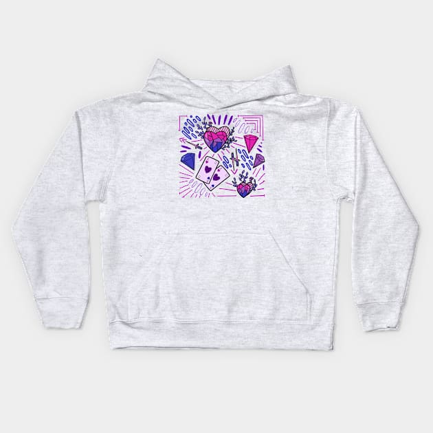 Pink! Purple! BLue! Kids Hoodie by DamageTwig